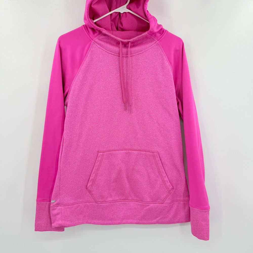 Danskin Now Womens Pink Dri-More Pullover Hoodie Sweatshirt Size M 8-10 Active